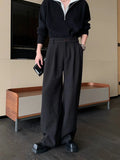 Tryess- Wide-Leg Casual Pants