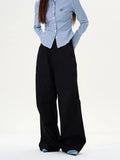 Tryess- Wide-Leg Casual Pants