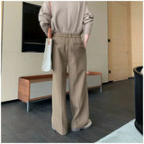 Tryess- Wide-Leg Casual Pants