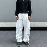 Tryess- Wide-Leg Casual Pockets Pants