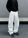 Tryess- Wide-Leg Casual Pockets Pants