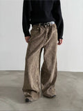 Tryess- Wide-Leg Corduroy Casual Pants