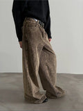 Tryess- Wide-Leg Corduroy Casual Pants