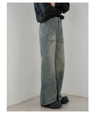 Tryess- Wide-Leg Denim Pants