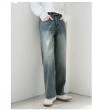 Tryess- Wide Leg Denim Pants