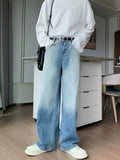 Tryess- Wide-Leg Denim Pants