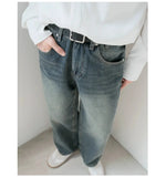 Tryess- Wide Leg Denim Pants