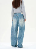 Tryess- Wide-Leg Denim Pants