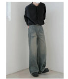 Tryess- Wide-Leg Denim Pants