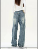 Tryess- Wide-Leg Denim Pants