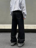 Tryess- Wide-Leg Denim Pants