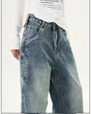 Tryess- Wide-Leg Denim Pants