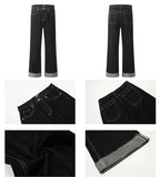 Tryess- Wide-Leg Denim Pants