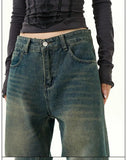 Tryess- Wide-Leg Denim Pants