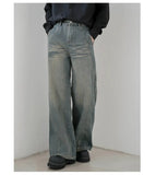 Tryess- Wide-Leg Denim Pants