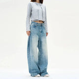 Tryess- Wide-Leg Denim Pants