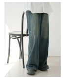 Tryess- Wide-Leg Denim Pants