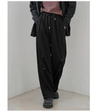 Tryess- Wide-Leg Drawstring Elastic Sweatpants