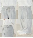 Tryess- Wide-Leg Drawstring Elastic Sweatpants