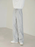 Tryess- Wide-Leg Drawstring Elastic Sweatpants