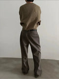 Tryess- Wide-Leg Formal Pants