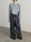 Tryess- Wide-Leg High-Waist Pants