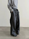 Tryess- Wide-Leg High-Waist Pants