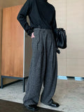 Tryess- Wide-Leg Pleated Pants