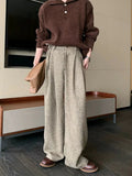 Tryess- Wide-Leg Pleated Pants