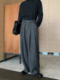 Tryess- Wide-Leg Pleated Pants