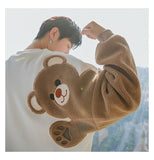 Tryess- Wool Embroidery Bear Sweater