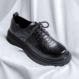 Tryess- Yanghwa Textured Faux Leather Derby Shoes