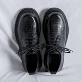 Tryess- Yanghwa Textured Faux Leather Derby Shoes