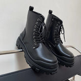 Tryess- Yangju Bumper Toe Lace-up Chunky Boots