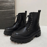 Tryess- Yangju Bumper Toe Lace-up Chunky Boots