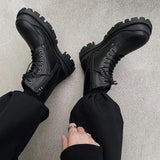 Tryess- Yangju Bumper Toe Lace-up Chunky Boots