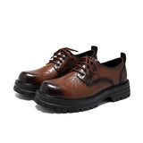 Tryess- Yeoksam Wrinkled Faux Leather Chunky Derby Shoes