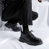 Tryess- Yeoksam Wrinkled Faux Leather Chunky Derby Shoes