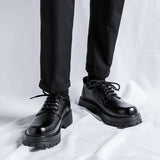 Tryess- Yeoksam Wrinkled Faux Leather Chunky Derby Shoes