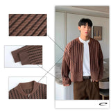 Tryess- Zip Up Cable Knit Jacket