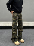 Tryess- Zipper Camouflage Cargo Pants