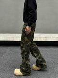 Tryess- Zipper Camouflage Cargo Pants