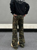 Tryess- Zipper Camouflage Cargo Pants