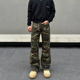 Tryess- Zipper Camouflage Cargo Pants