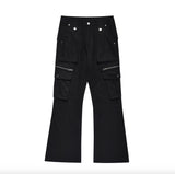 Tryess- Zipper Pockets Casual Cargo Pants