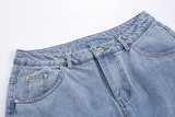 TRYESS- TRY3390 BLUE STRAIGHT DENIM JEANS