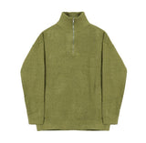 Tryess-TRY No. 5555 KNITTED HALF TUTryess-TRYLENECK COLLAR HALF ZIP-UP SWEATER