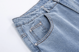 Tryess-TRY No. 3390 BLUE STRAIGHT DENIM JEANS