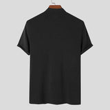 TRYESS Men's T shirt Tee Turtleneck shirt Plain Stand Collar Street Holiday Short Sleeve Clothing Apparel Fashion Casual Comfortable