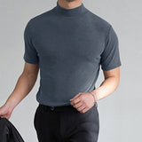 TRYESS Men's T shirt Tee Turtleneck shirt Plain Stand Collar Street Holiday Short Sleeve Clothing Apparel Fashion Casual Comfortable